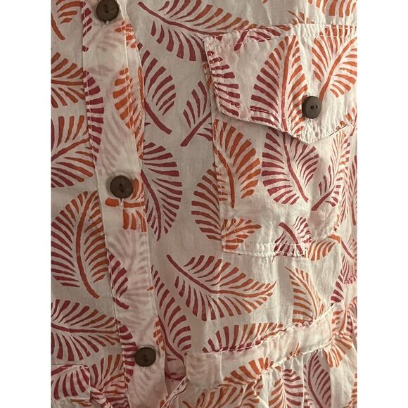 Roberta Roller Rabbit •L• YANA Tunic Shirt Dress Button Up Cotton Drawstring NWT - Picture 4 of 12